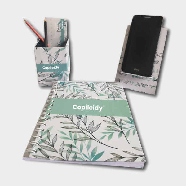 Mockup Home Office- Hojas fondo gris